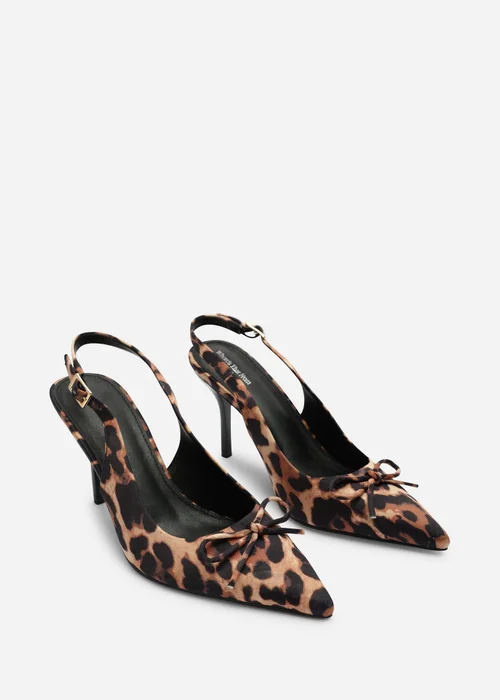 Where's That From Pavelle Leopard Patent Bow Detail Court Shoes - 4 Image 4