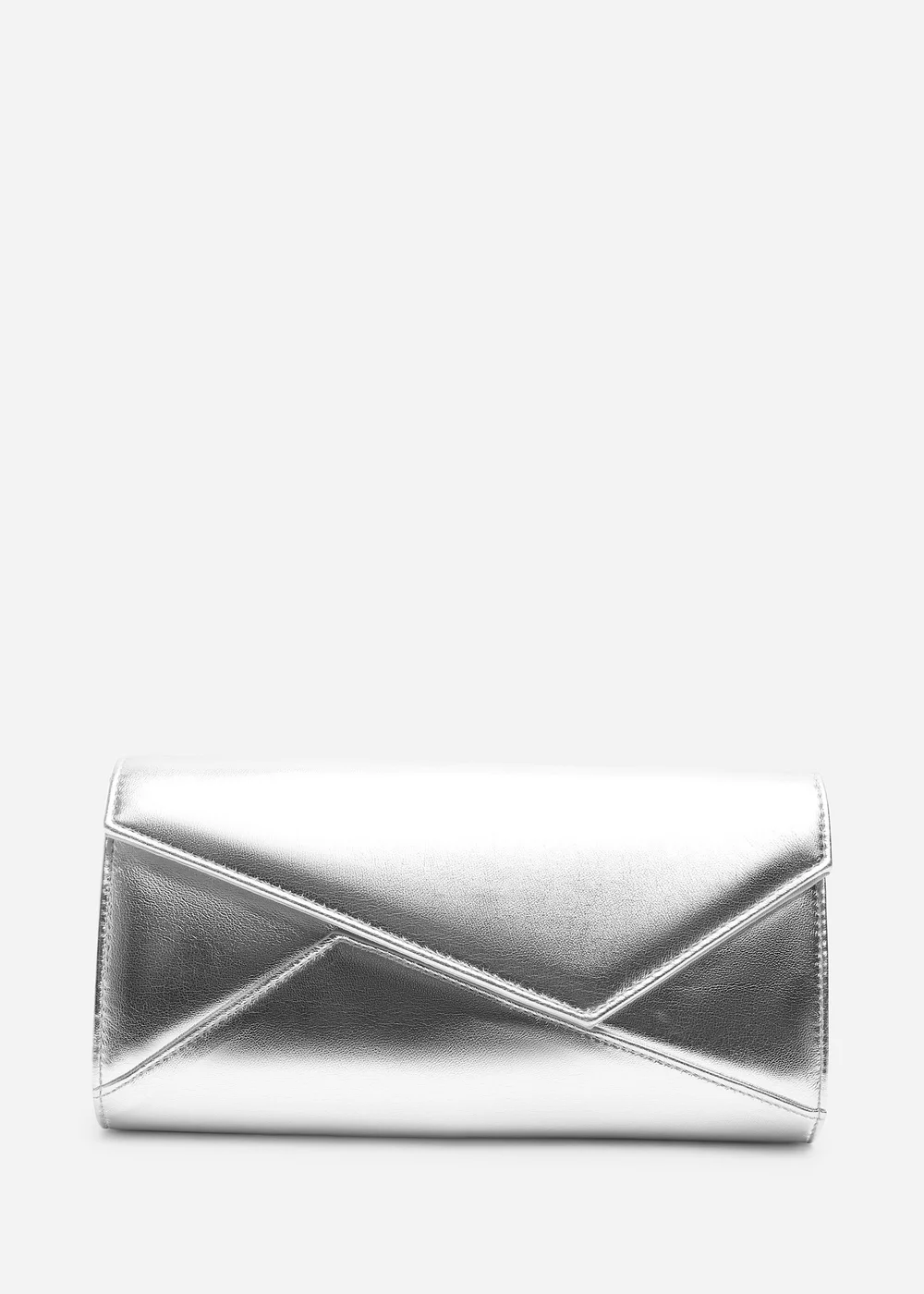Where's That From Moxira Asymetric Envelope Cltuch Bag In Silver Metallic - One Size Image 1