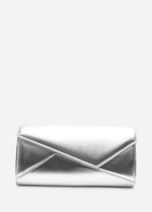 Where's That From Moxira Asymetric Envelope Cltuch Bag In Silver Metallic - One Size Image 1