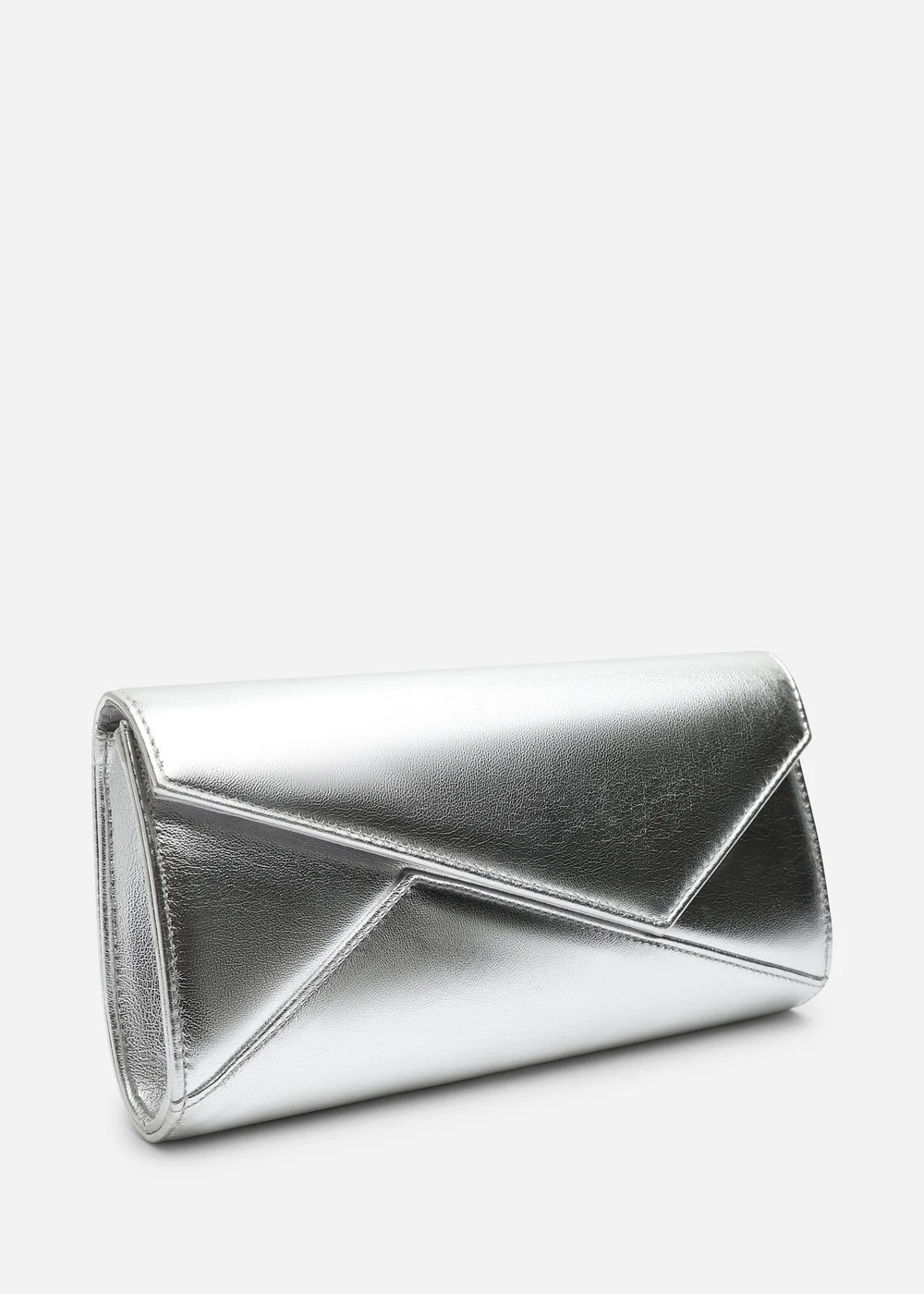 Where's That From Moxira Asymetric Envelope Cltuch Bag In Silver Metallic - One Size Image 3
