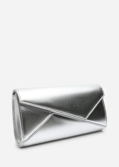 Where's That From Moxira Asymetric Envelope Cltuch Bag In Silver Metallic - One Size Image 3