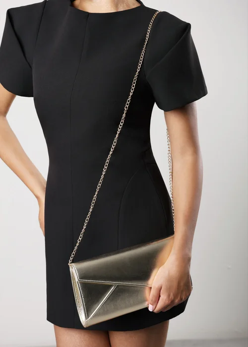 Where's That From Moxira Asymetric Envelope Cltuch Bag In Gold Metallic - One Size Image 5