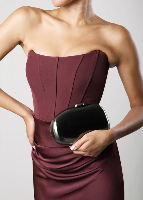 Where's That From Marixa Black HardShell Pebble Clutch Bag - One Size Image 5