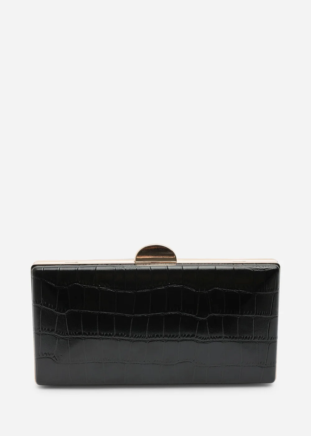 Where's That From Melyra Black Croc Box Evening Clutch Bag - One Size Image 3