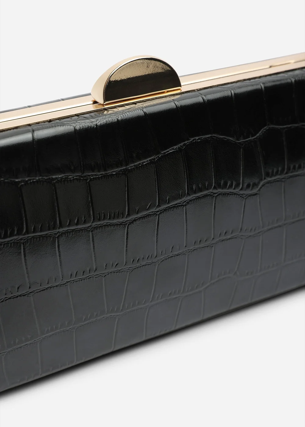 Where's That From Melyra Black Croc Box Evening Clutch Bag - One Size Image 5