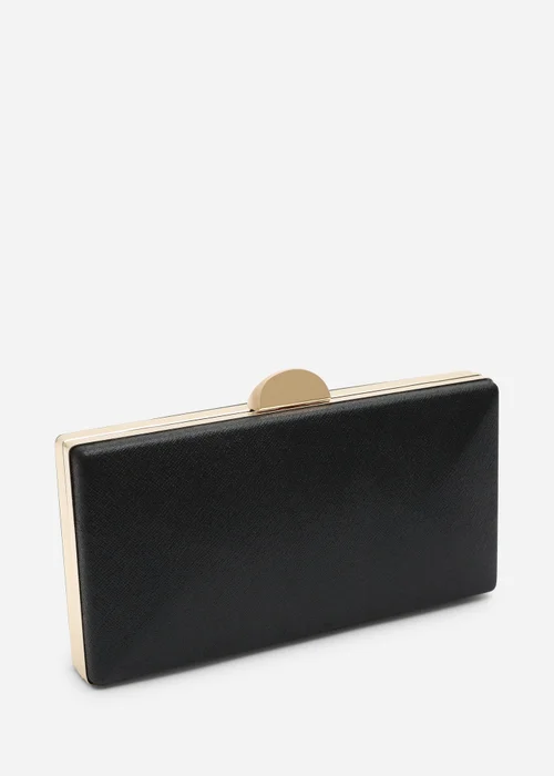 Where's That From Melyra Black Shimmer Box Evening Clutch Bag - One Size Image 4