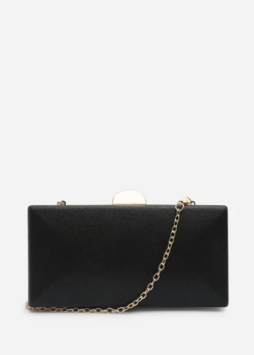 Where's That From Melyra Black Shimmer Box Evening Clutch Bag - One Size Image 1