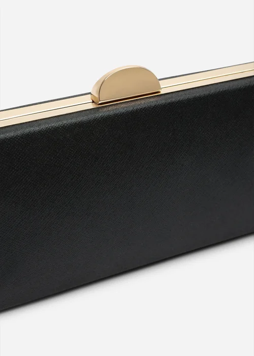Where's That From Melyra Black Shimmer Box Evening Clutch Bag - One Size Image 5