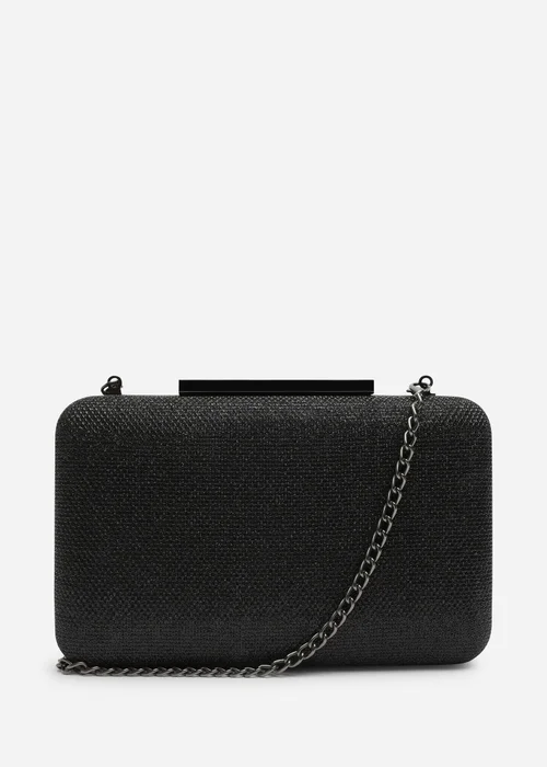 Where's That From Lavena Black Shimmer Box Clutch Bag - One Size Image 1