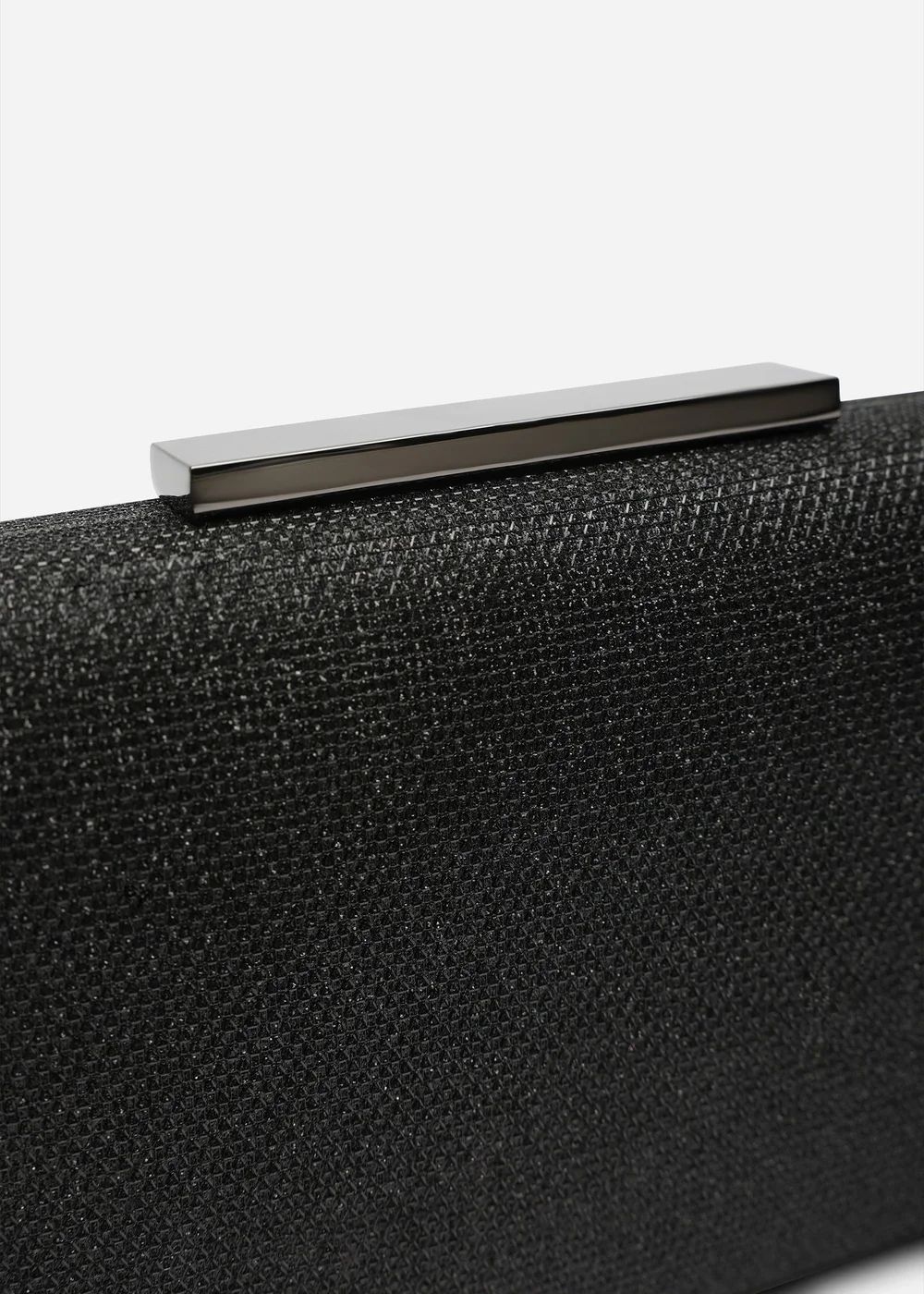 Where's That From Lavena Black Shimmer Box Clutch Bag - One Size Image 5