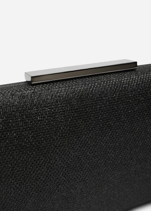 Where's That From Lavena Black Shimmer Box Clutch Bag - One Size Image 5