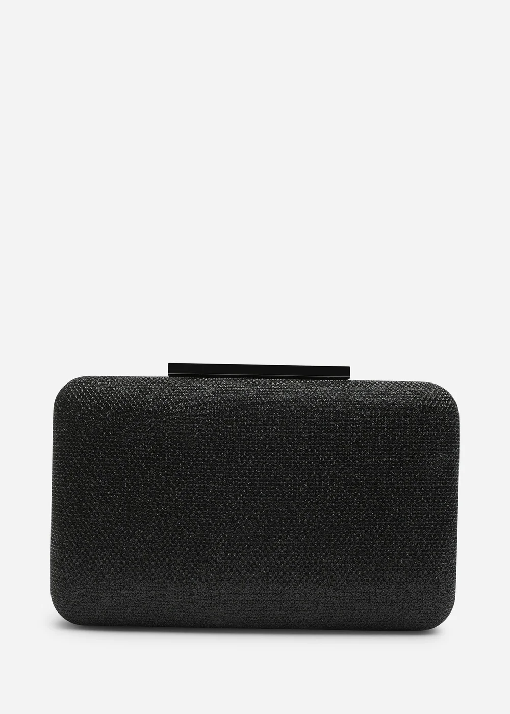 Where's That From Lavena Black Shimmer Box Clutch Bag - One Size Image 3