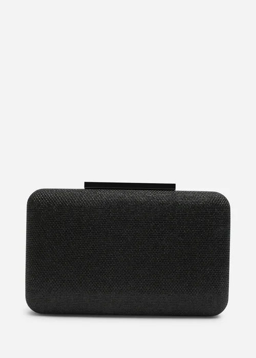 Where's That From Lavena Black Shimmer Box Clutch Bag - One Size Image 3