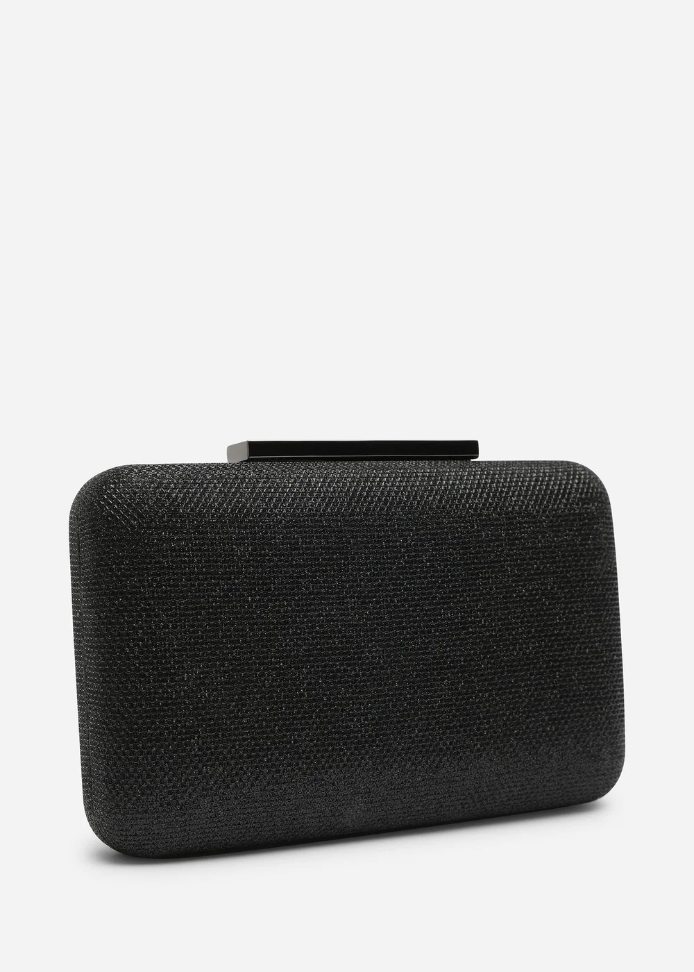 Where's That From Lavena Black Shimmer Box Clutch Bag - One Size Image 4