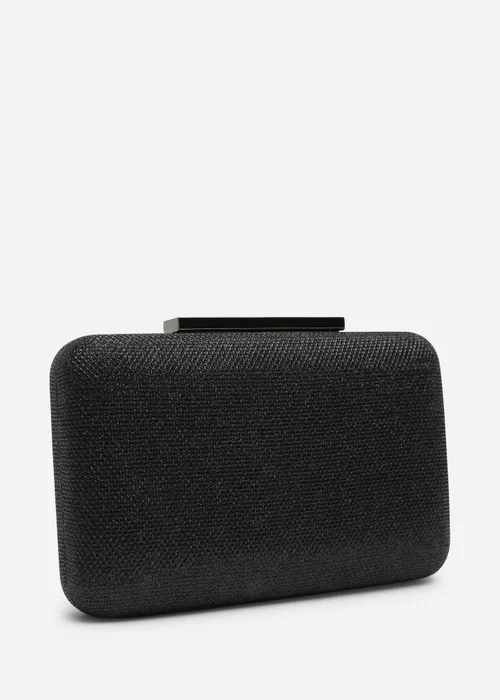 Where's That From Lavena Black Shimmer Box Clutch Bag - One Size Image 4