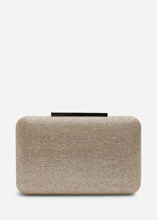 Where's That From Lavena Light Gold Shimmer Box Clutch Bag - One Size Image 2