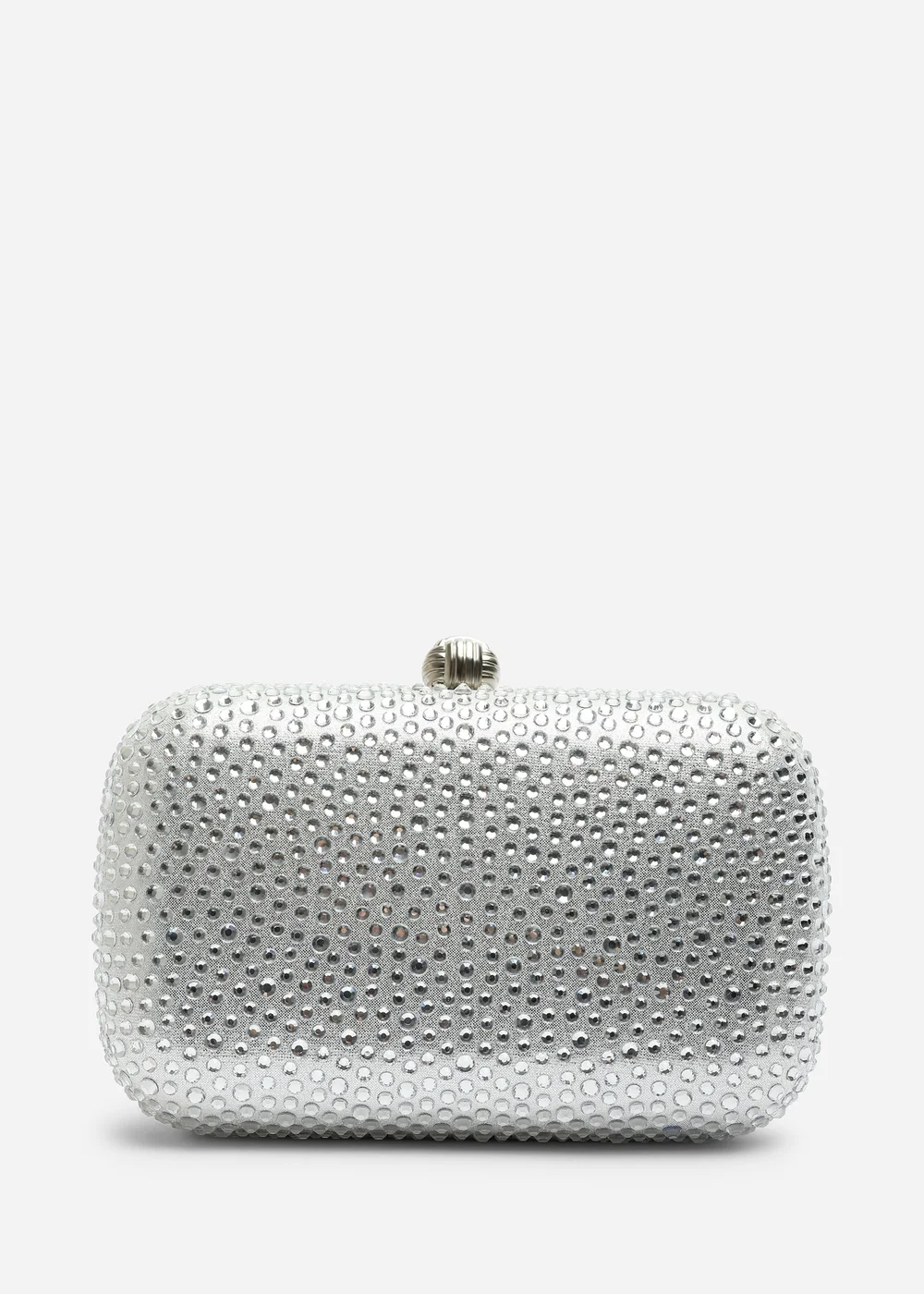 Where's That From Lixelle Silver Crystal Embellished Evening Clutch Bag - One Size Image 1