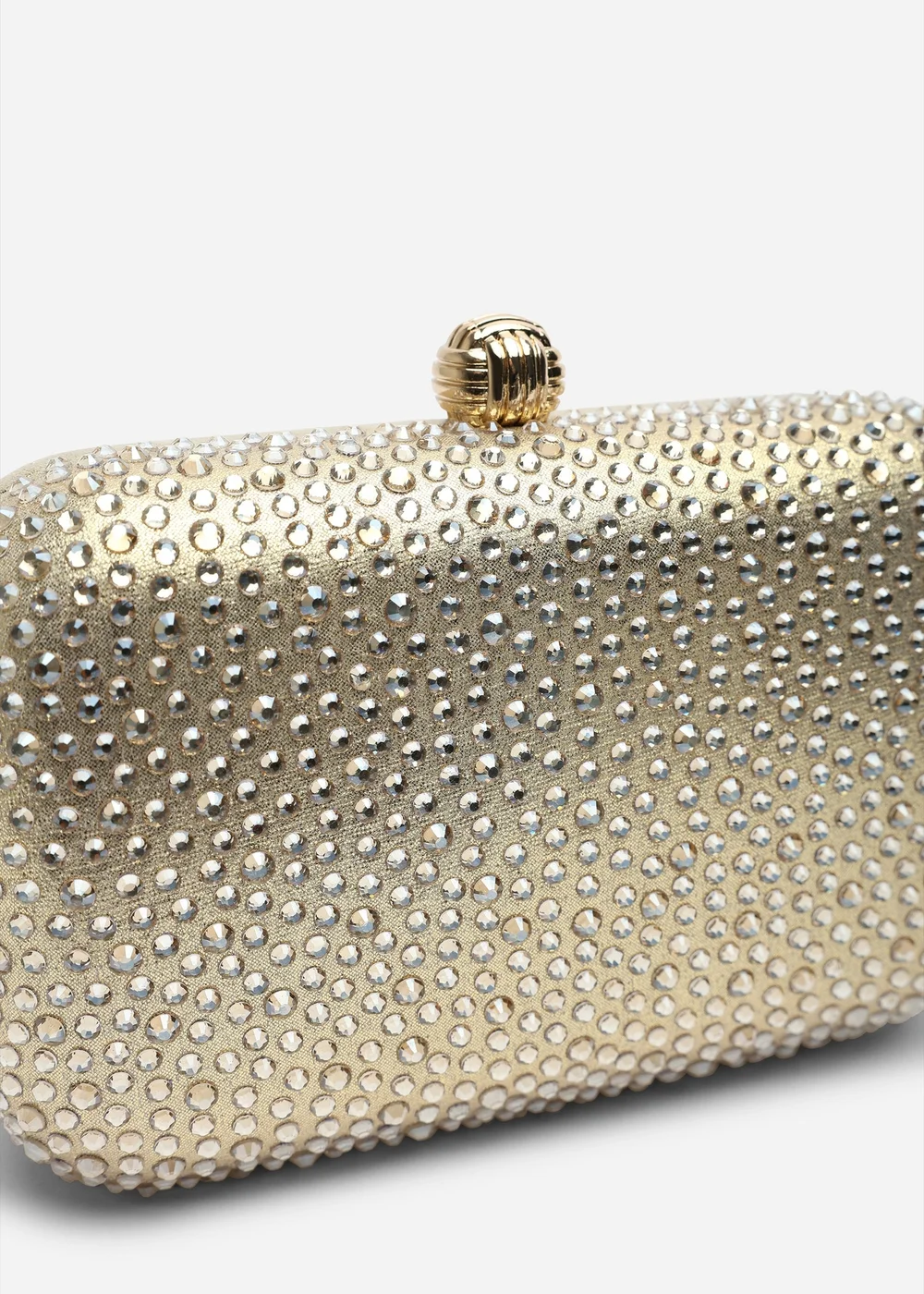 Where's That From Lixelle Gold Crystal Embellished Evening Clutch Bag - One Size Image 1