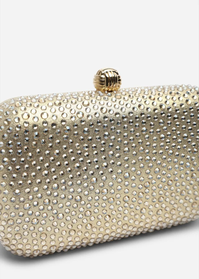 Where's That From Lixelle Gold Crystal Embellished Evening Clutch Bag