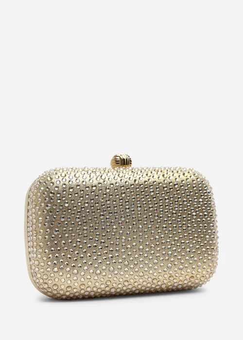 Where's That From Lixelle Gold Crystal Embellished Evening Clutch Bag - One Size Image 4