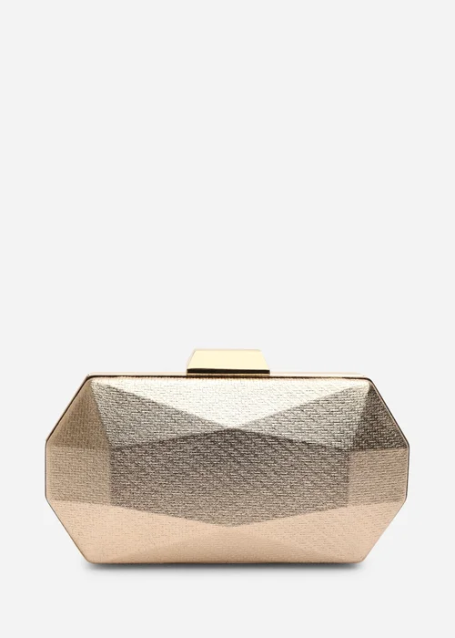 Where's That From Mivana Rose Gold Textured Geometric Box Clutch Bag - One Size Image 2