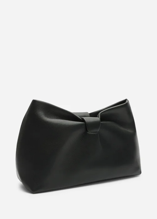 Where's That From Luvina Black Faux Leather Ruched Detail Clutch Bag - One Size Image 4