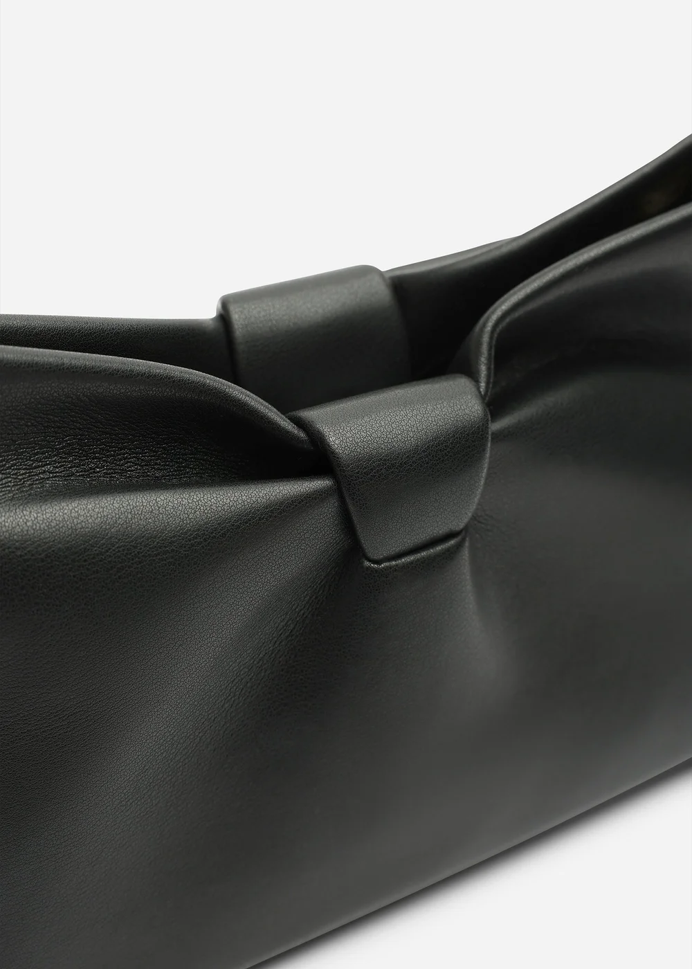 Where's That From Luvina Black Faux Leather Ruched Detail Clutch Bag - One Size Image 5