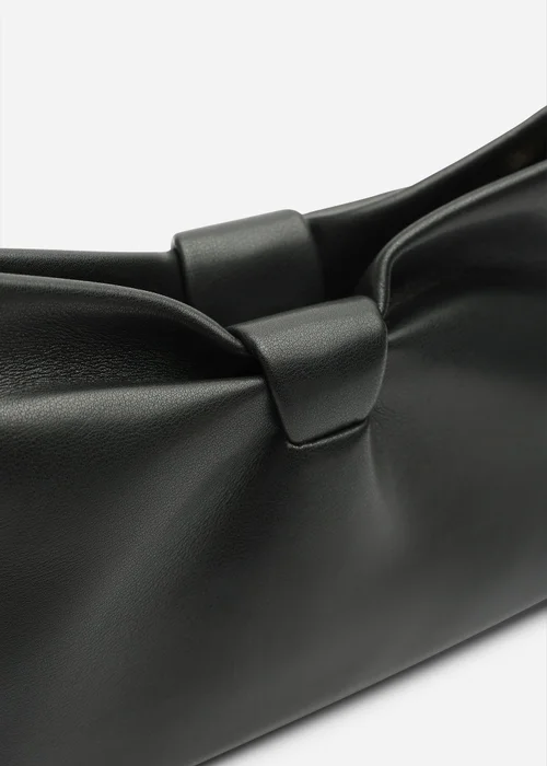 Where's That From Luvina Black Faux Leather Ruched Detail Clutch Bag - One Size Image 5