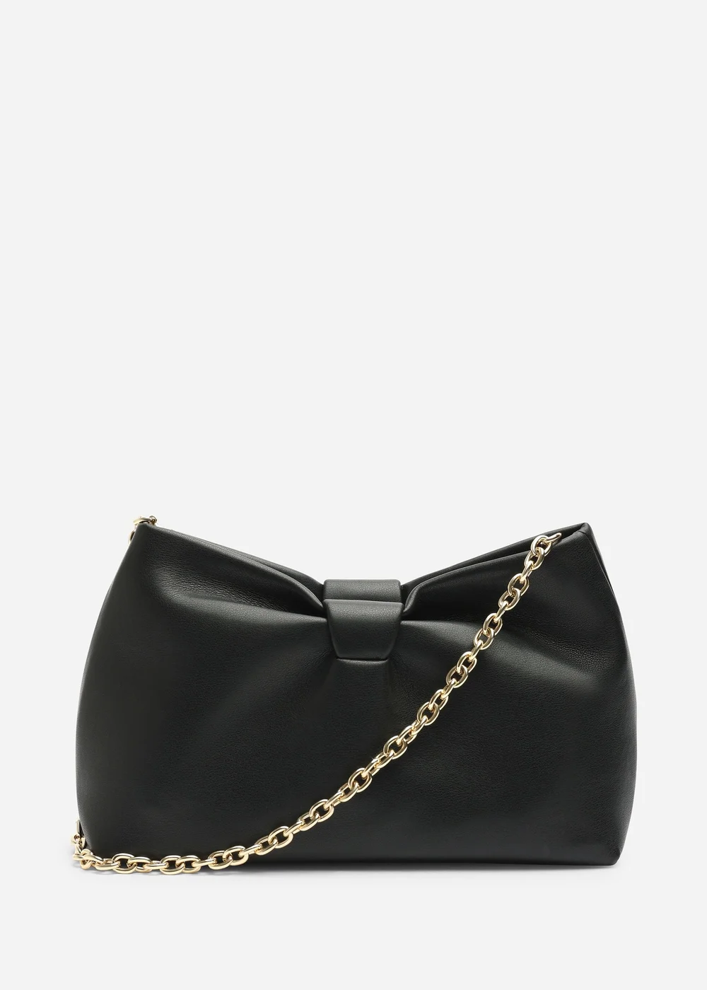 Where's That From Luvina Black Faux Leather Ruched Detail Clutch Bag - One Size Image 6