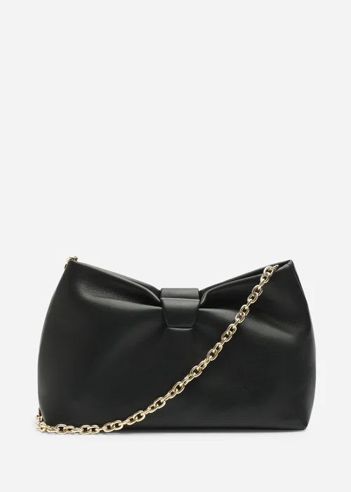 Where's That From Luvina Black Faux Leather Ruched Detail Clutch Bag - One Size Image 6
