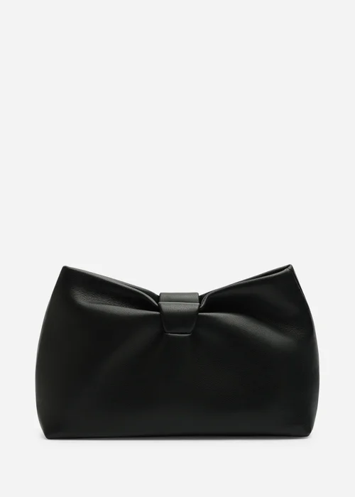 Where's That From Luvina Black Faux Leather Ruched Detail Clutch Bag - One Size Image 3