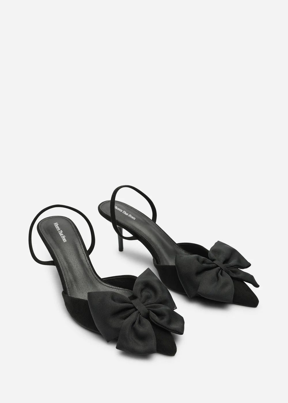 Where's That From Plavira Black Bow Detail Low Slingback Court Shoes - 7 Image 4