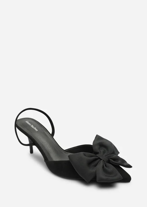 Where's That From Plavira Black Bow Detail Low Slingback Court Shoes - 7 Image 3