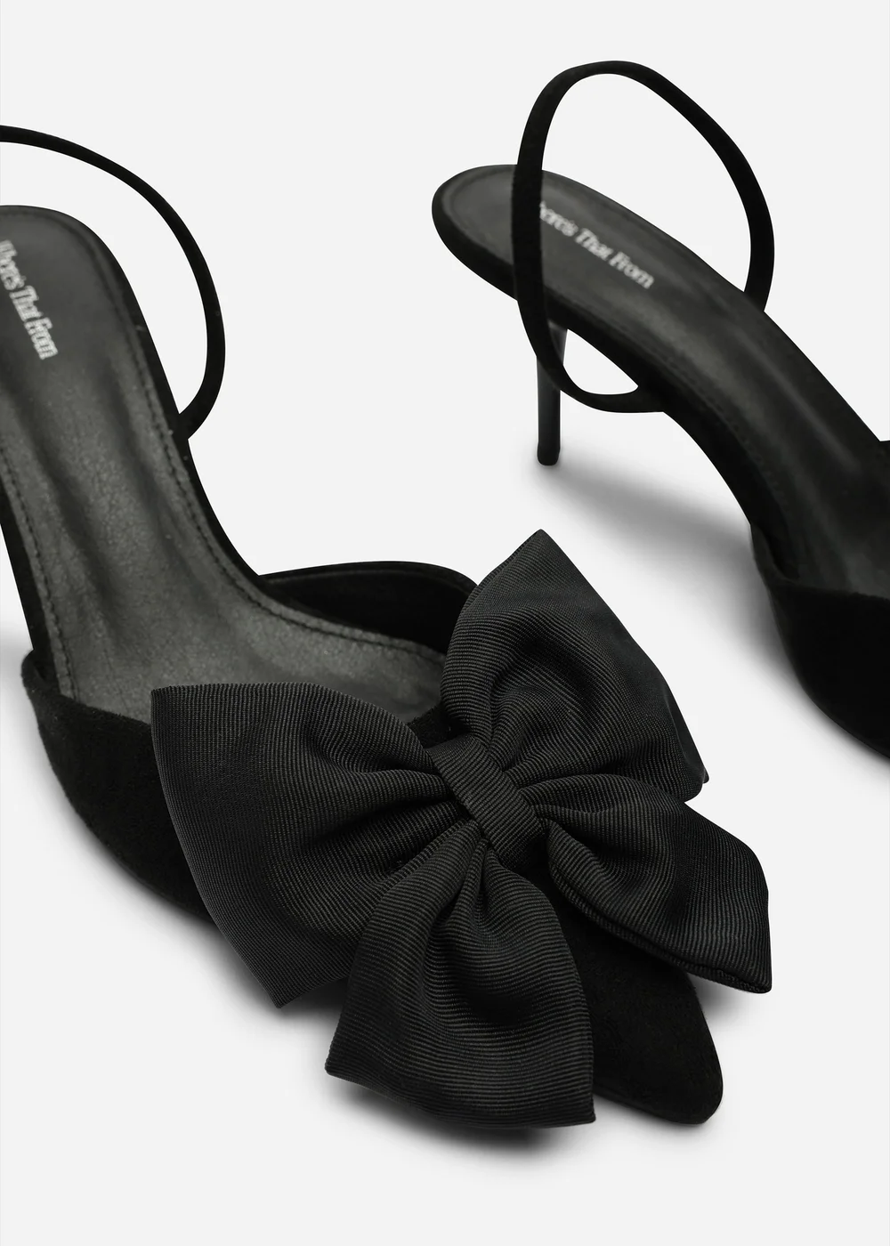 Where's That From Plavira Black Bow Detail Low Slingback Court Shoes - 7 Image 5