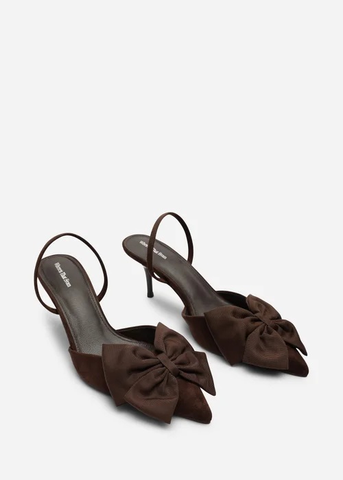 Where's That From Plavira Brown Bow Detail Low Slingback Court Shoes - 5 Image 4