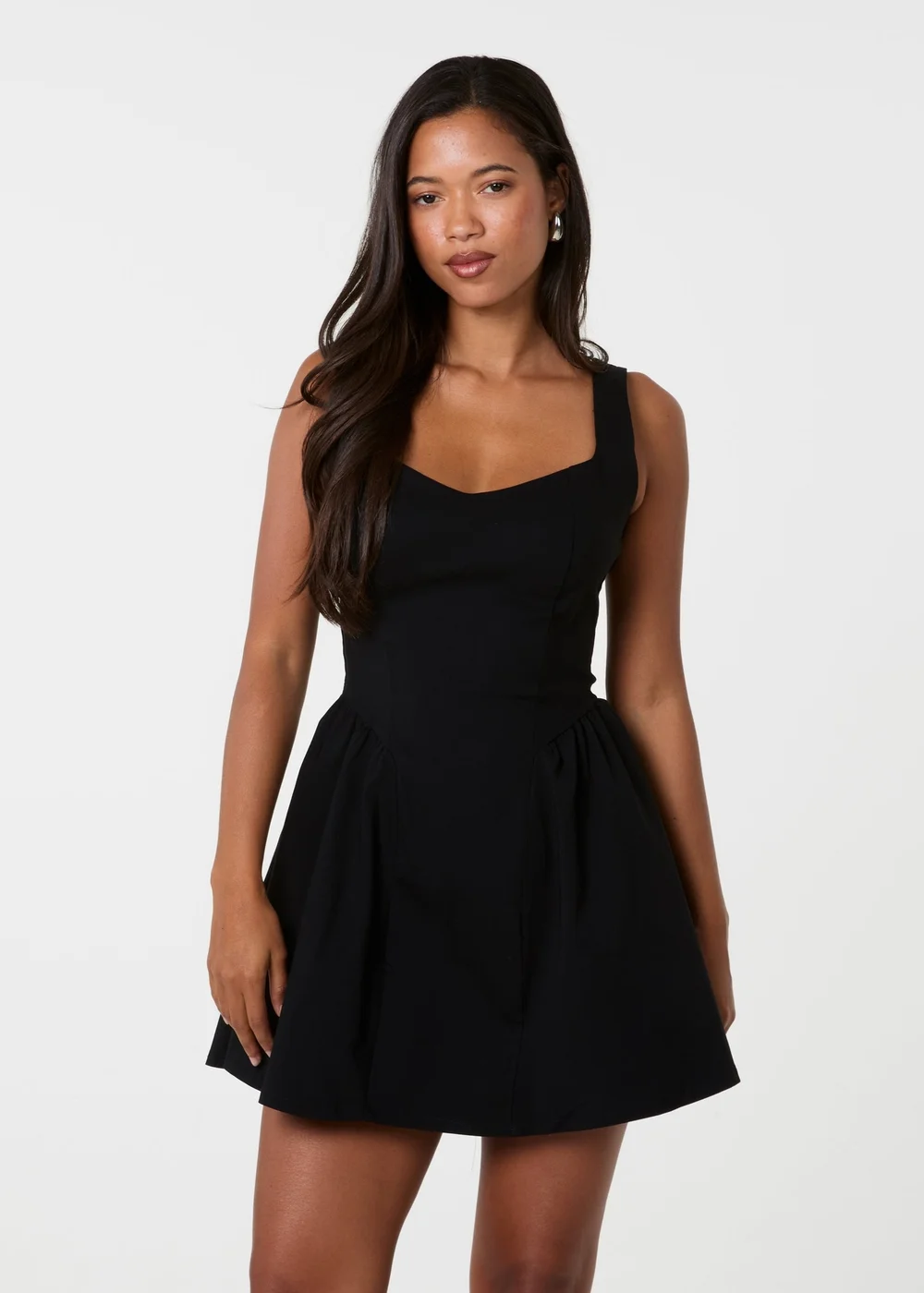 Pink Vanilla Black Bengaline Bra Cup Detailed Gathered Dress - L Image 2
