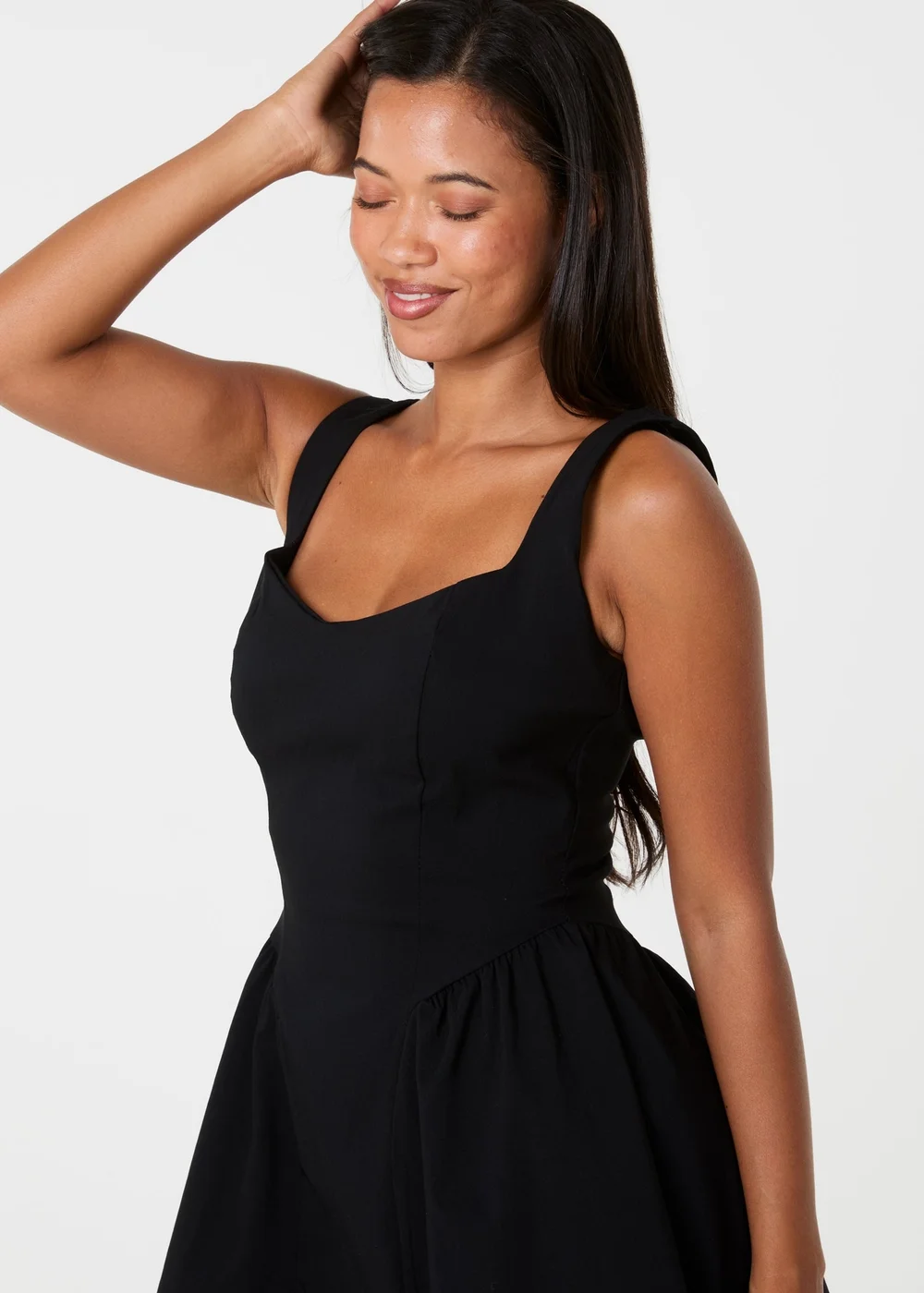 Pink Vanilla Black Bengaline Bra Cup Detailed Gathered Dress - L Image 3