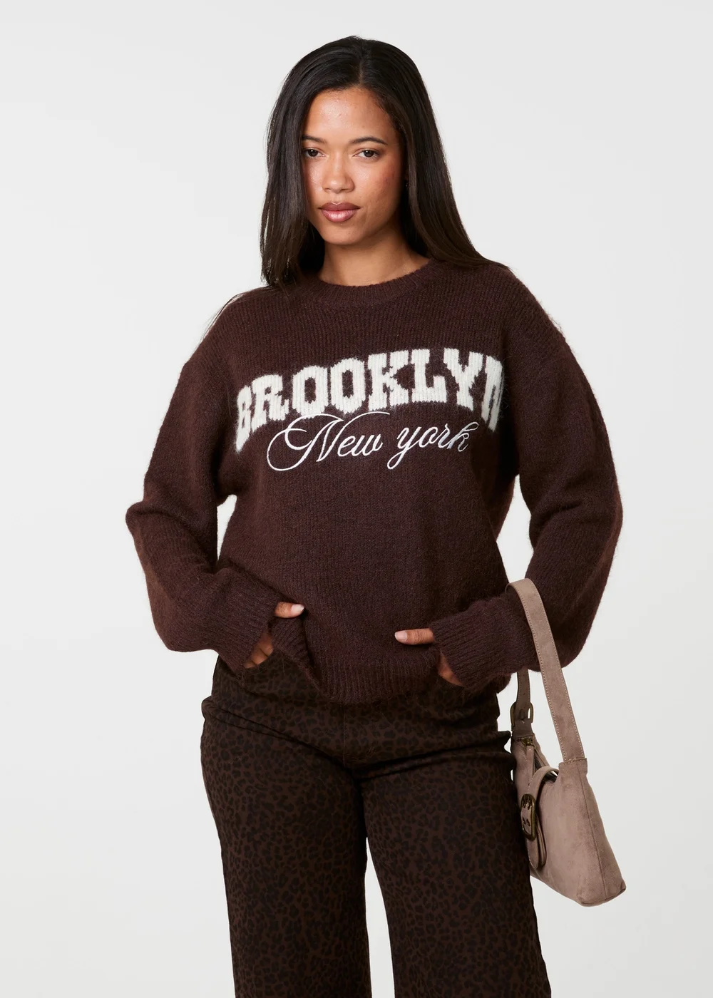 Pink Vanilla Brown Brooklyn Soft Knit Jumper - S/M Image 2