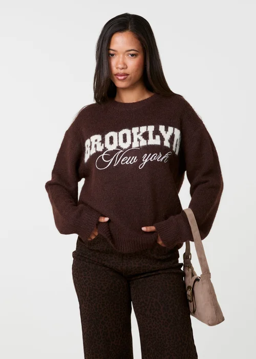 Pink Vanilla Brown Brooklyn Soft Knit Jumper - S/M Image 2