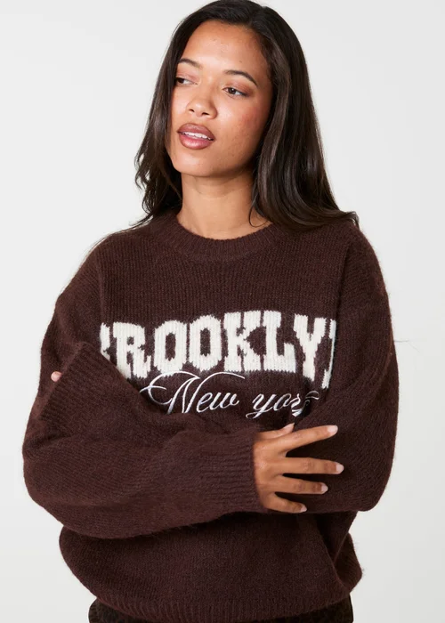 Pink Vanilla Brown Brooklyn Soft Knit Jumper - S/M Image 4