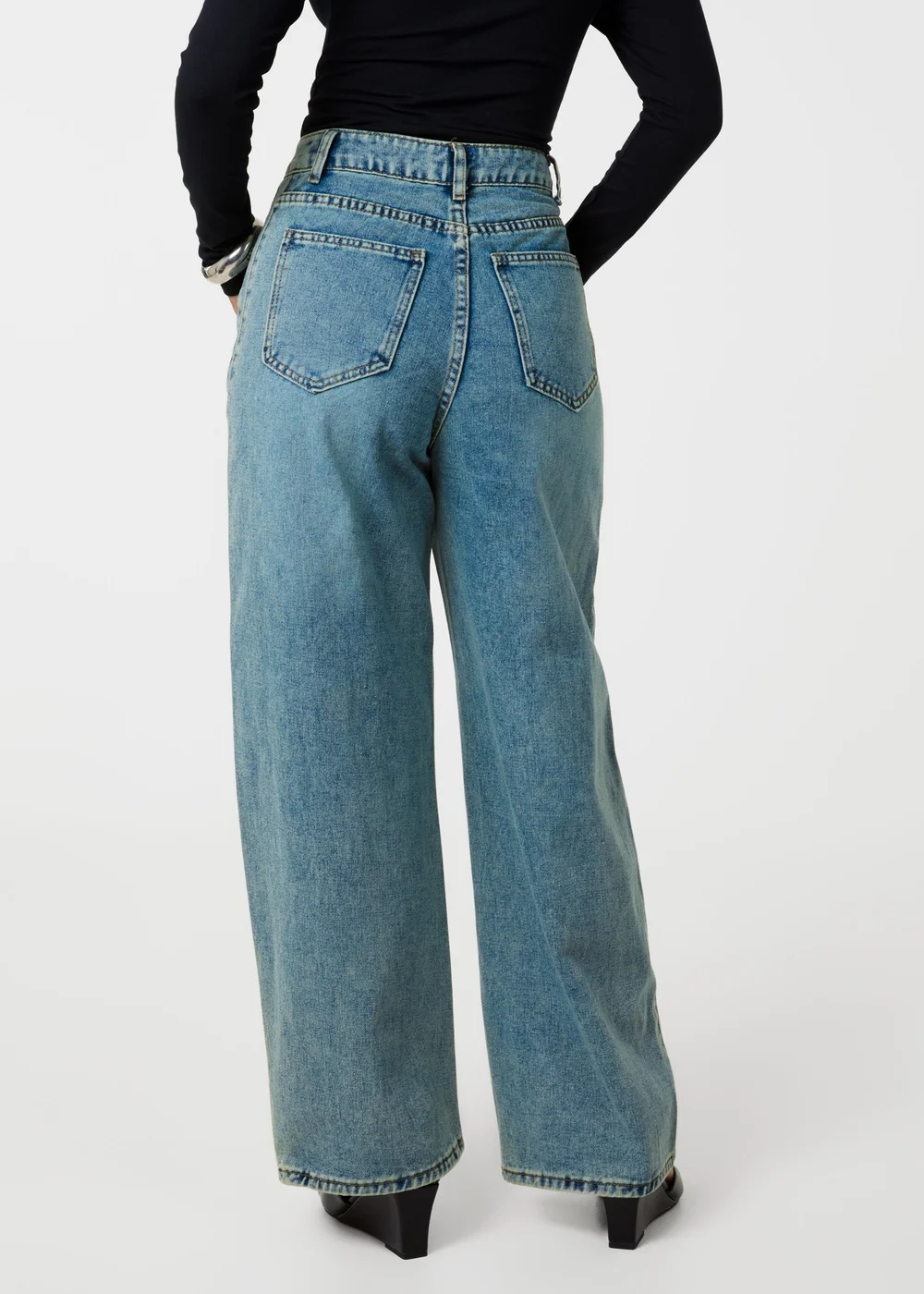 Pink Vanilla Blue Seam Detail Wide Leg Jeans - 12 Image 4