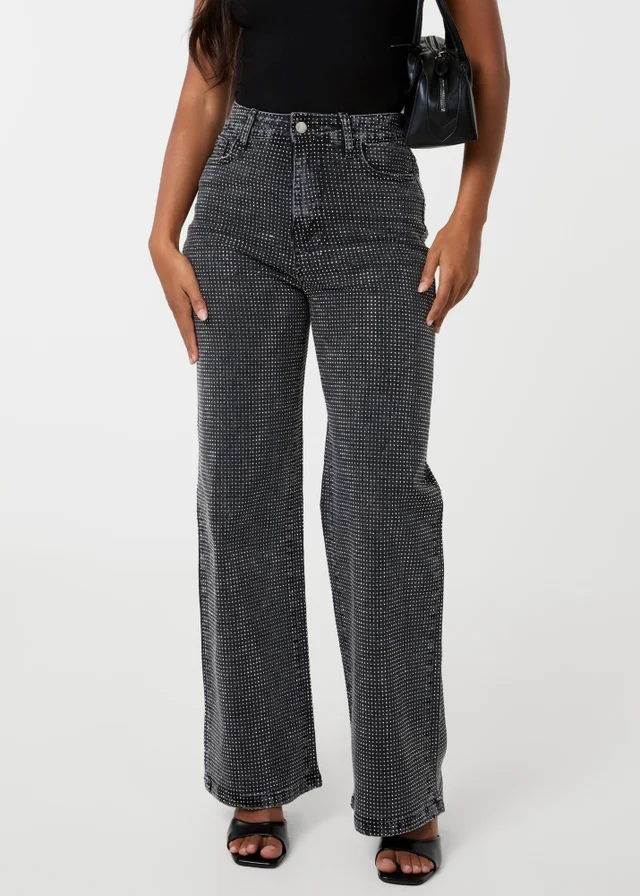 Pink Vanilla Black Diamante Jeans