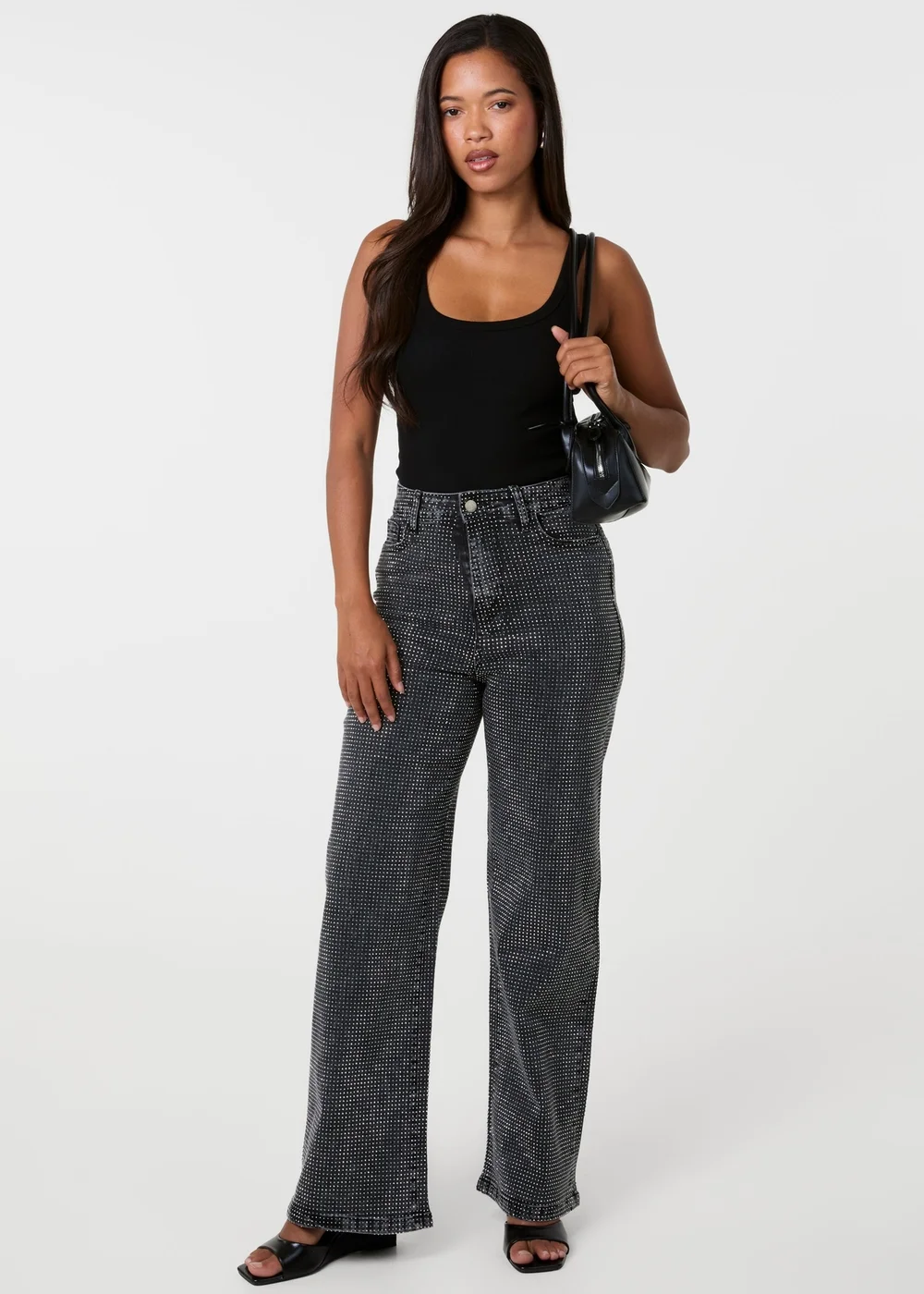 Pink Vanilla Black Diamante Jeans - 8 Image 1