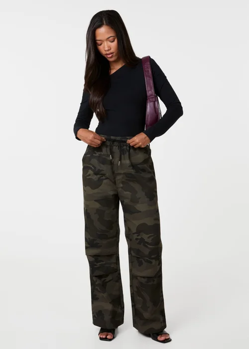Pink Vanilla Khaki Camo Drawstring Trousers - M Image 1
