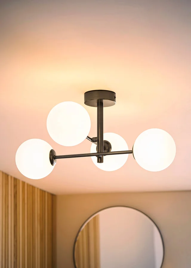 ValueLights Darla Brushed Brass 4 Way Bathroom Ceiling Light with Bulbs
