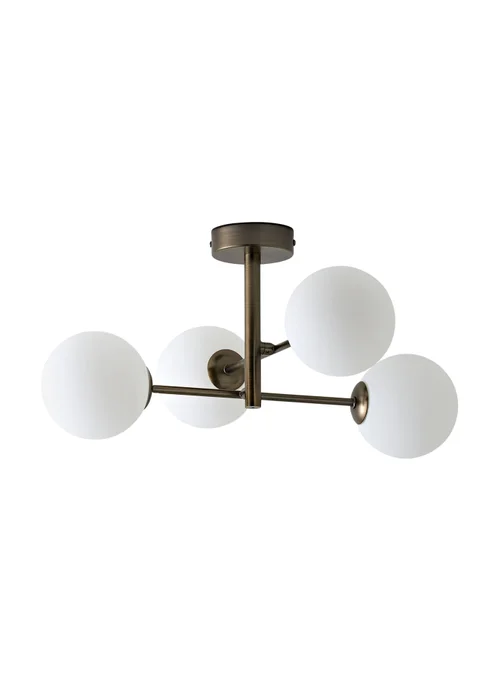 ValueLights Darla Brushed Brass 4 Way Bathroom Ceiling Light with Bulbs - One Size Image 4