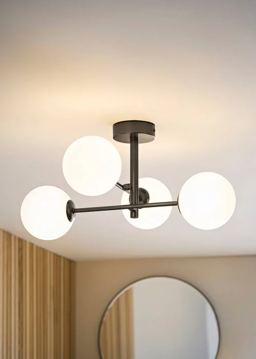 ValueLights Darla Brushed Brass 4 Way Bathroom Ceiling Light with Bulbs - One Size Image 1