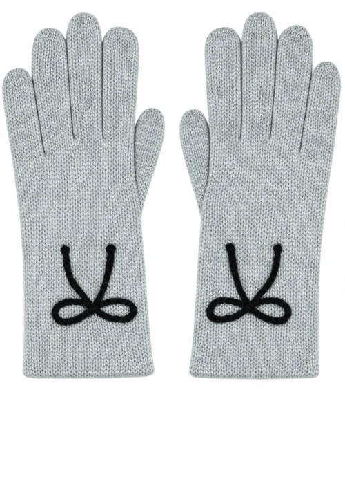 Gini London Grey Bow Gloves - One Size Image 1