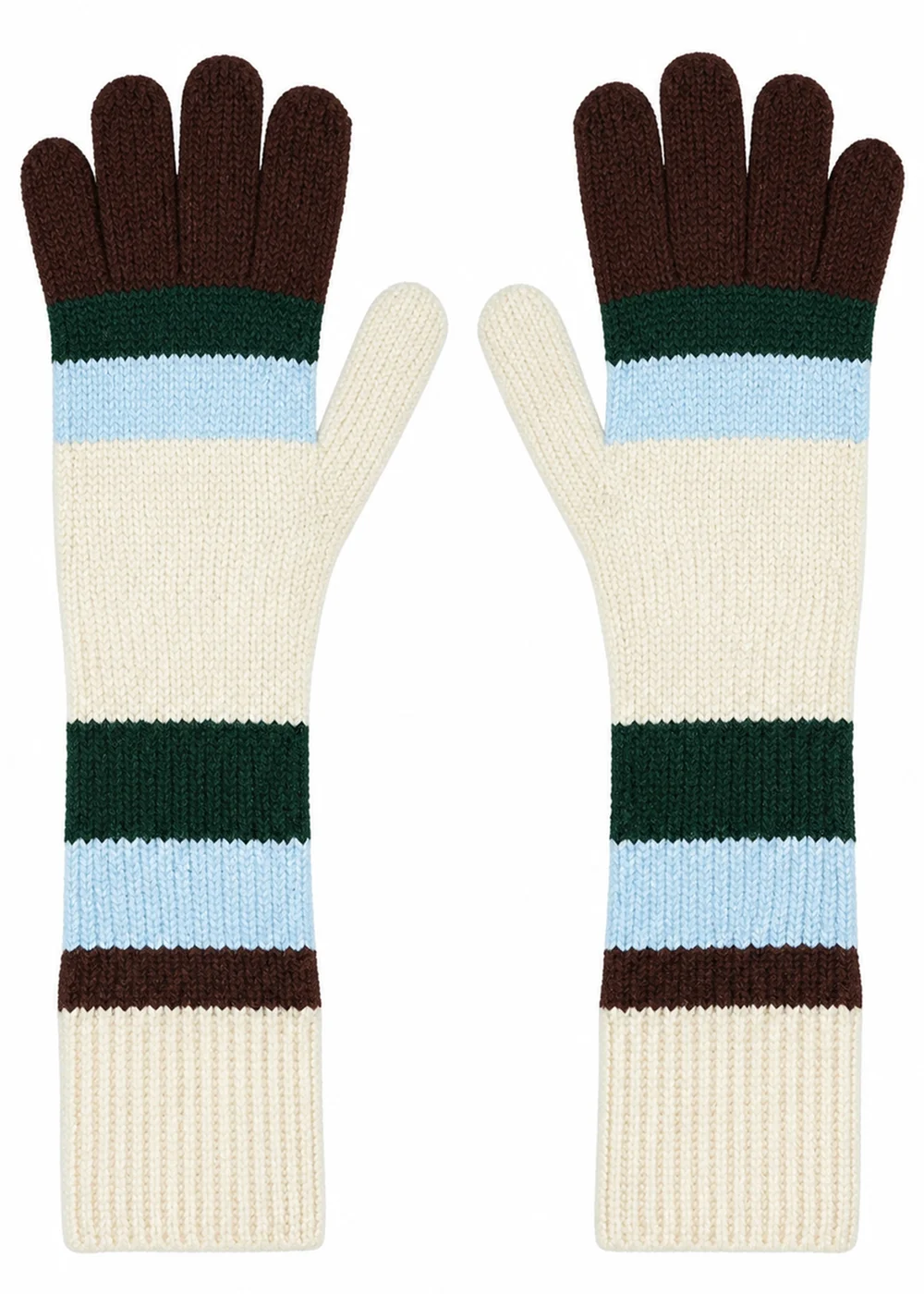 Gini London Multi Ladies Longline Striped Gloves - One Size Image 1