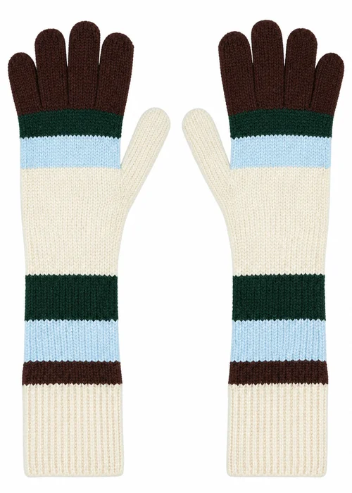 Gini London Multi Ladies Longline Striped Gloves - One Size Image 1